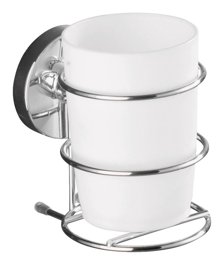 FOGKEFETARTÓ POHÁR Fém, Műanyag  - Króm/Fehér, Basics, Műanyag/Fém (7,5/11,5/9,5cm) - Wenko