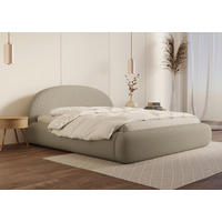 POLSTERBETT 180/200 cm,  in Taupe, gepolstertes Kopfteil, Lattenrost, Bettkasten,  - Taupe/Schwarz, Design, Holz/Textil (180/200cm) - Chameo