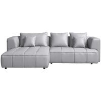 ECKSOFA  in Feincord Hellgrau  188/288 cm  - Hellgrau/Schwarz, Design, Kunststoff/Textil (188/288cm) - Welnova