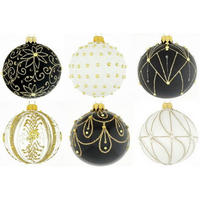 CHRISTBAUMKUGEL 10 cm  - Klar/Schwarz, LIFESTYLE, Glas/Metall (10cm) - X-Mas