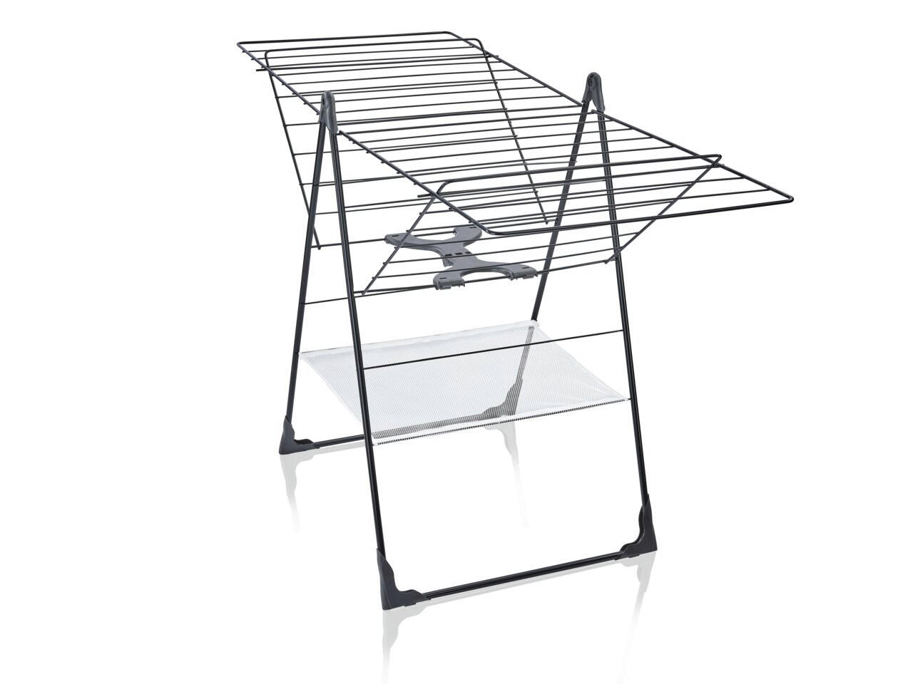 STANDTROCKNER  - Schwarz, Basics, Metall (151/61/94cm) - Leifheit