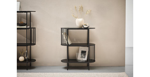 REGAL Schwarz  - Schwarz, Trend, Holzwerkstoff/Metall (80/95/34cm) - Xora