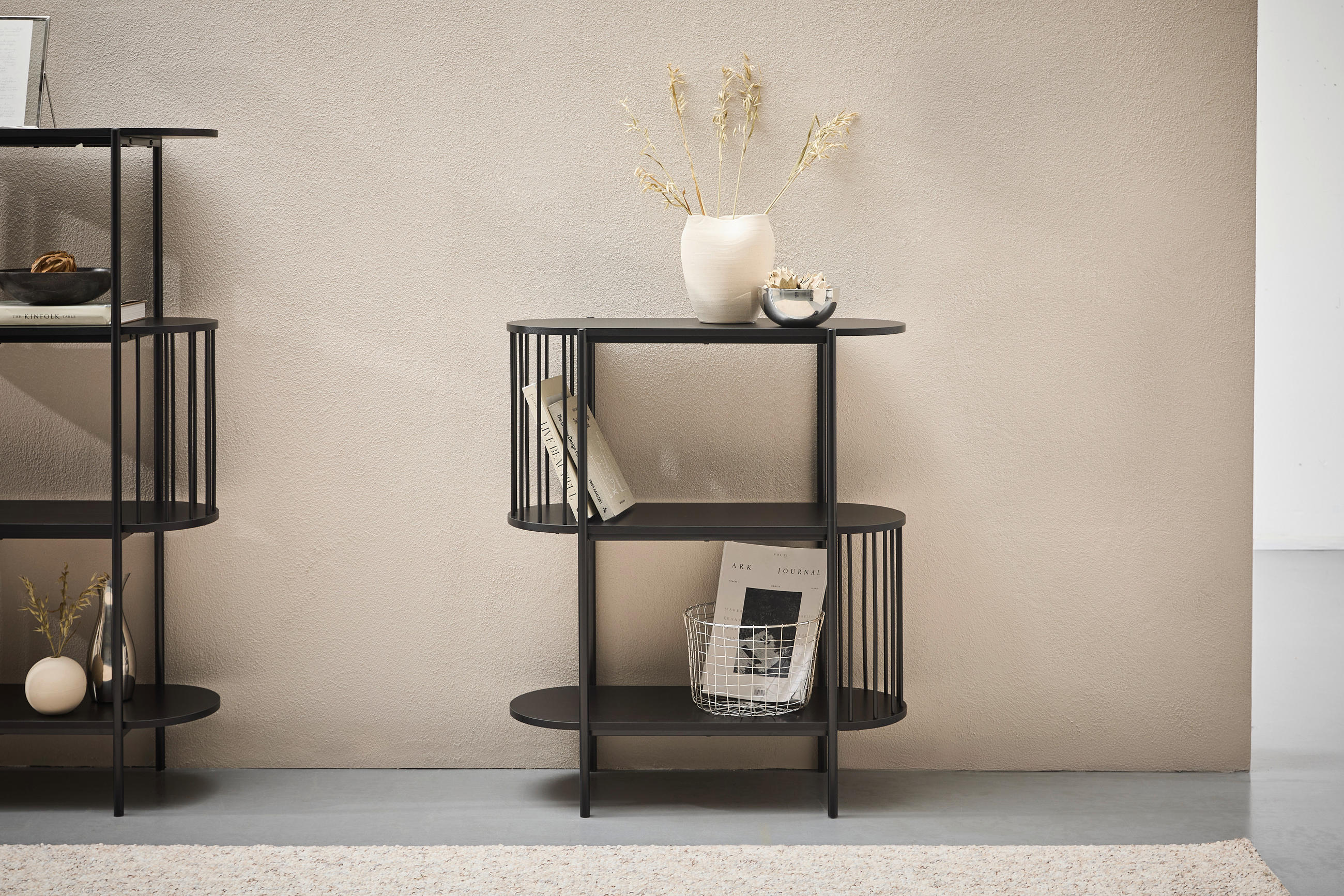 REGAL Schwarz  - Schwarz, Trend, Holzwerkstoff/Metall (80/95/34cm) - Xora