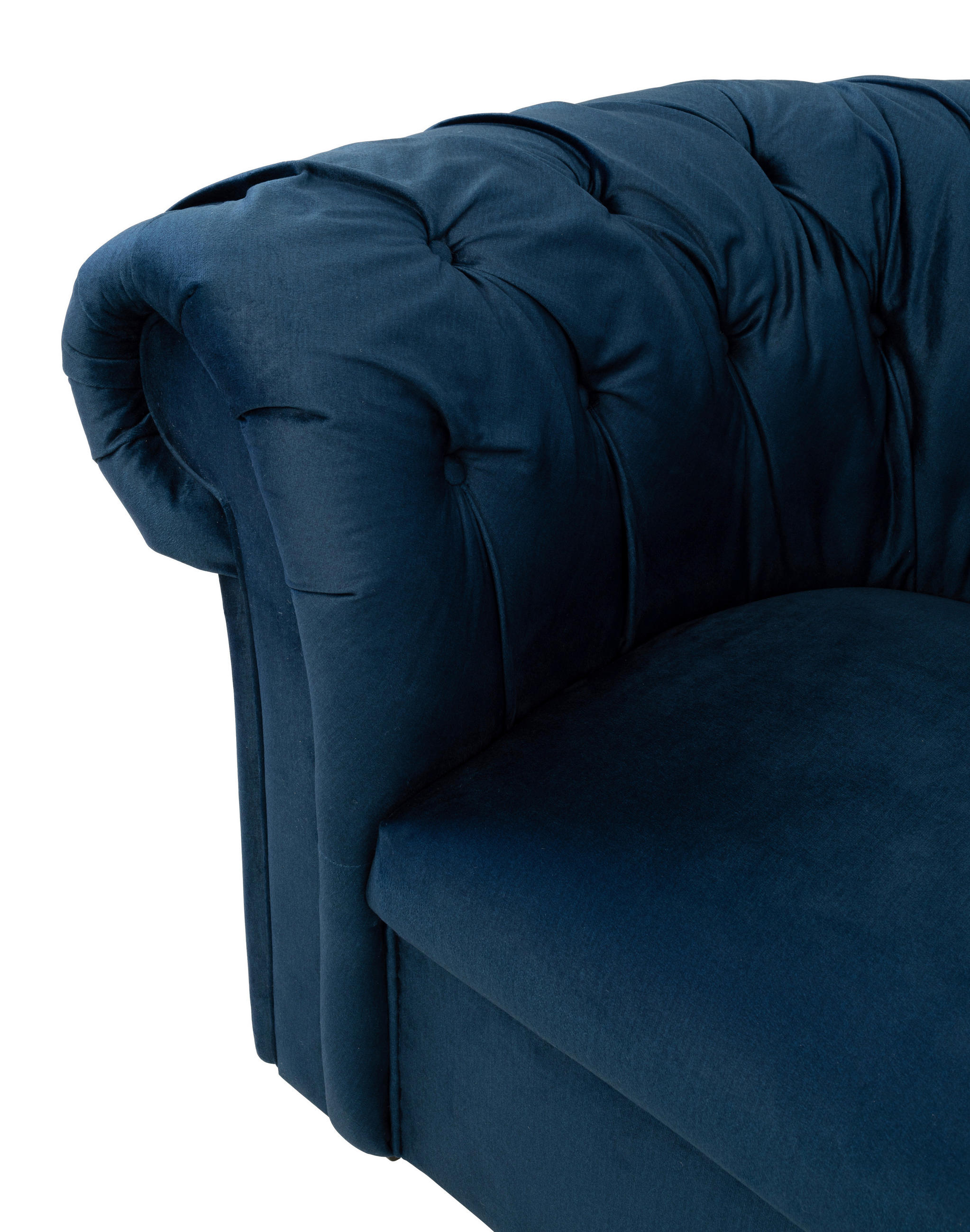 CHESTERFIELD-FOTEL - sötétkék/fekete, Design, textil/fa (114/78/91cm) - MID.YOU