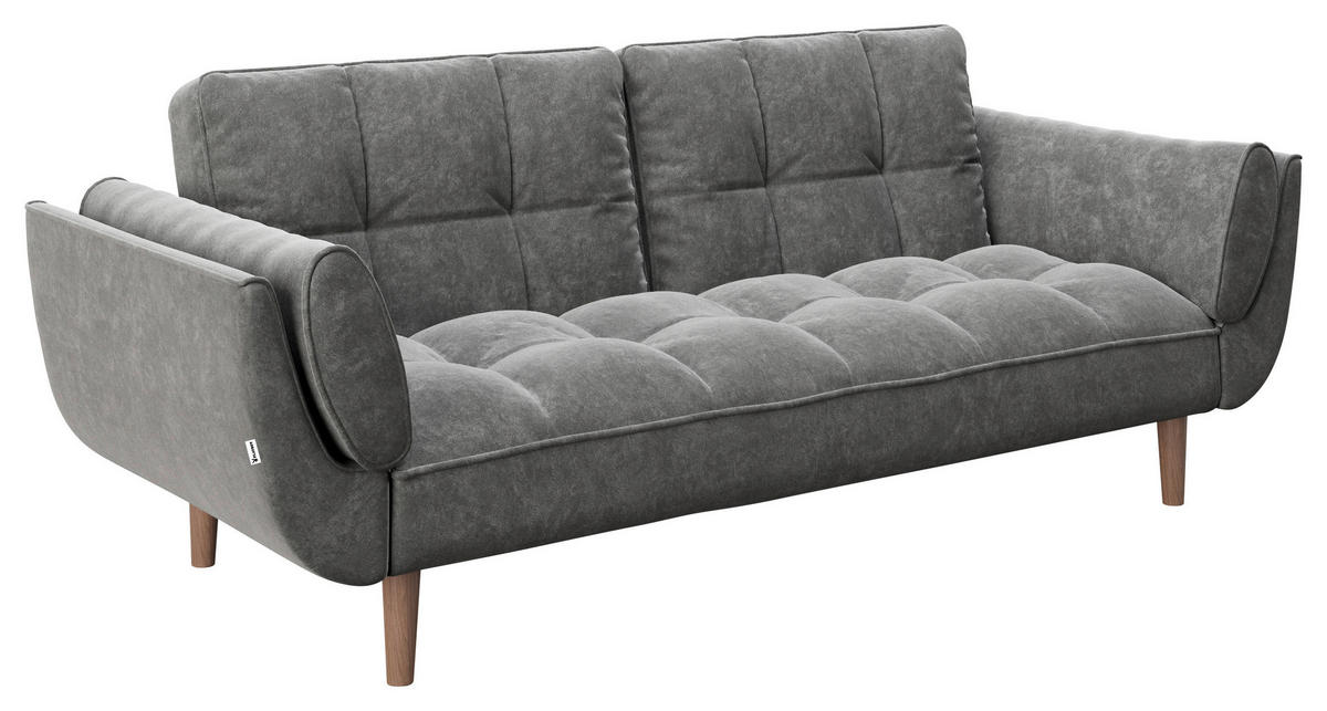 ZOFA S POSTELJNO FUNKCIJO,  antracit tekstil  - antracit, Konvencionalno, tekstil/les (215/81,5/84,5cm) - Playboy