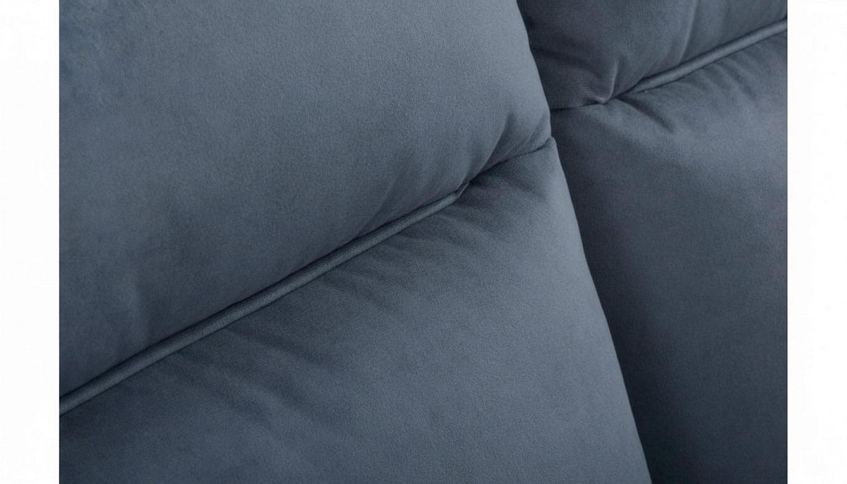 3-SITZER-SOFA  in Mikrofaser Blau Skandinavisch, Modern  - Blau/Buchefarben, Design, Holz/Textil (202/110/92cm) - Livetastic