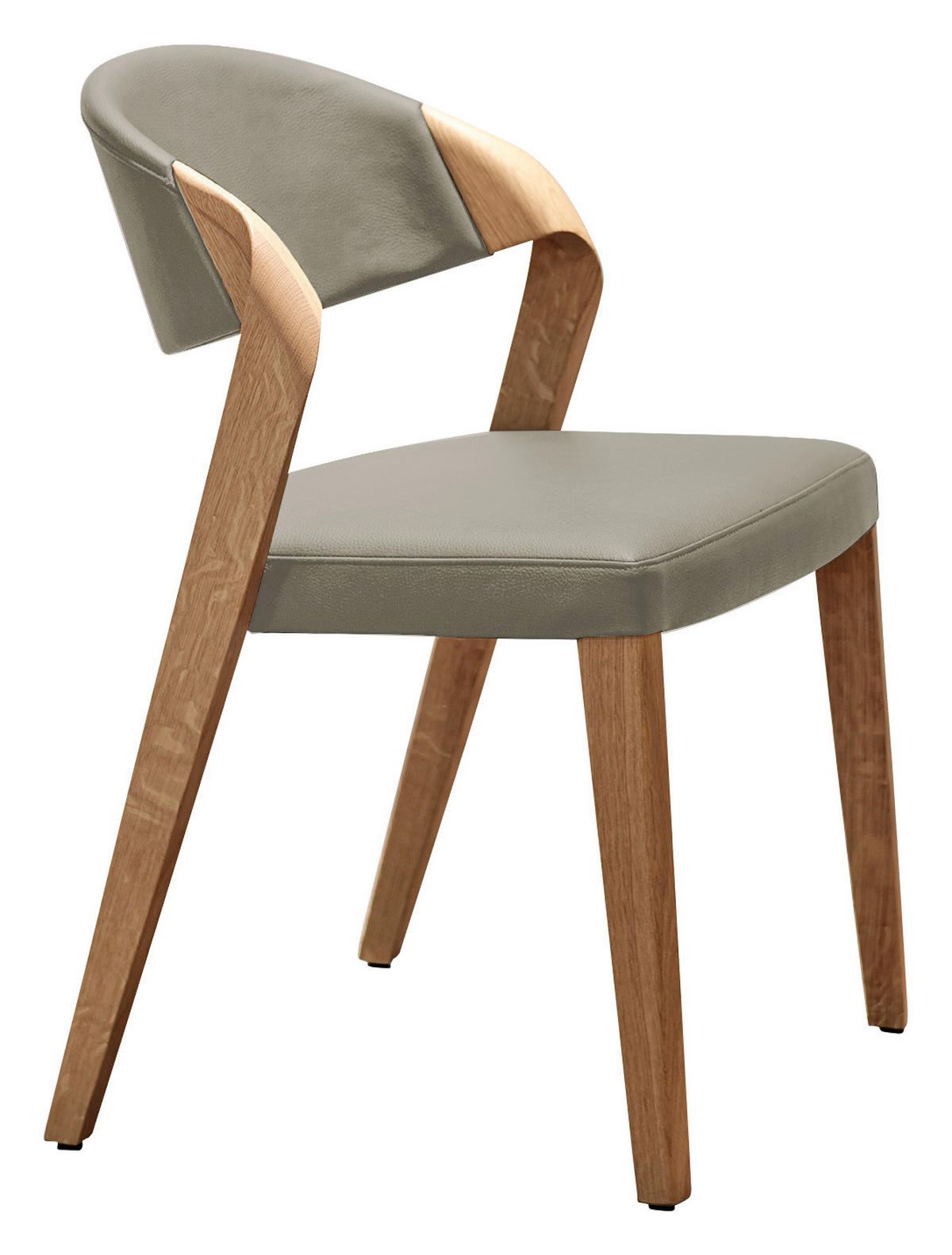 STUHL Echtleder Eichefarben, Hellbraun Altholz, Eiche massiv  - Hellbraun/Eichefarben, Natur, Leder/Holz (53/82/57cm) - Voglauer