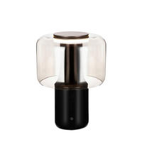 LED ASZTALI LÁMPA - fekete, Design, Üveg/fém (28/38,4cm) - Dieter Knoll