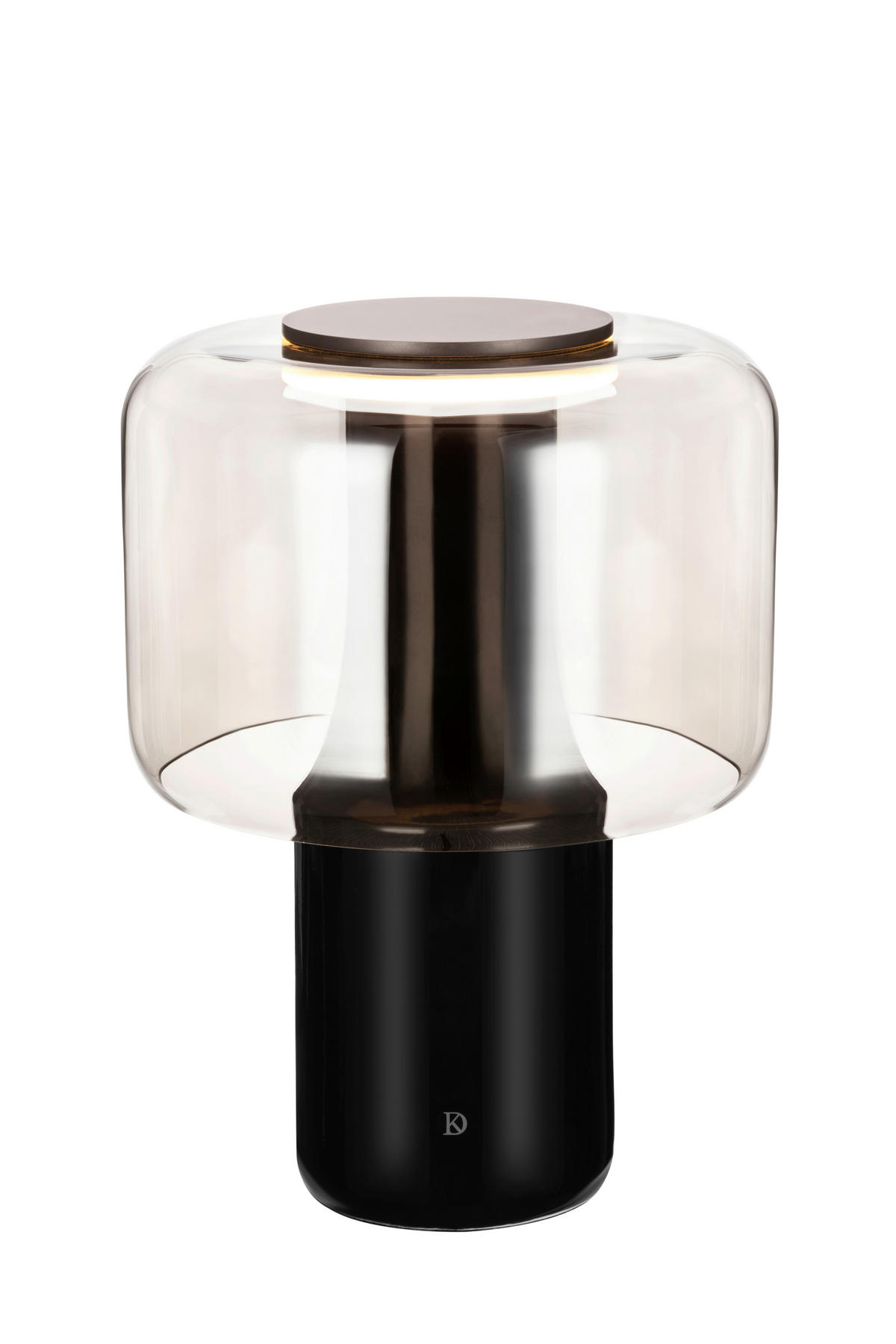 LED ASZTALI LÁMPA - fekete, Design, Üveg/fém (28/38,4cm) - Dieter Knoll