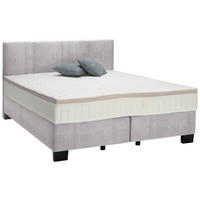 BOXSPRINGBETT 180/200 cm  in Grau  - Schwarz/Grau, Design, Kunststoff/Textil (180/200cm) - Hom`in