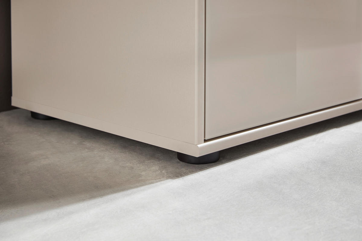KOMMODE  in 80/86/43 cm  - Champagner/Eichefarben, Design, Glas/Holzwerkstoff (80/86/43cm) - Dieter Knoll