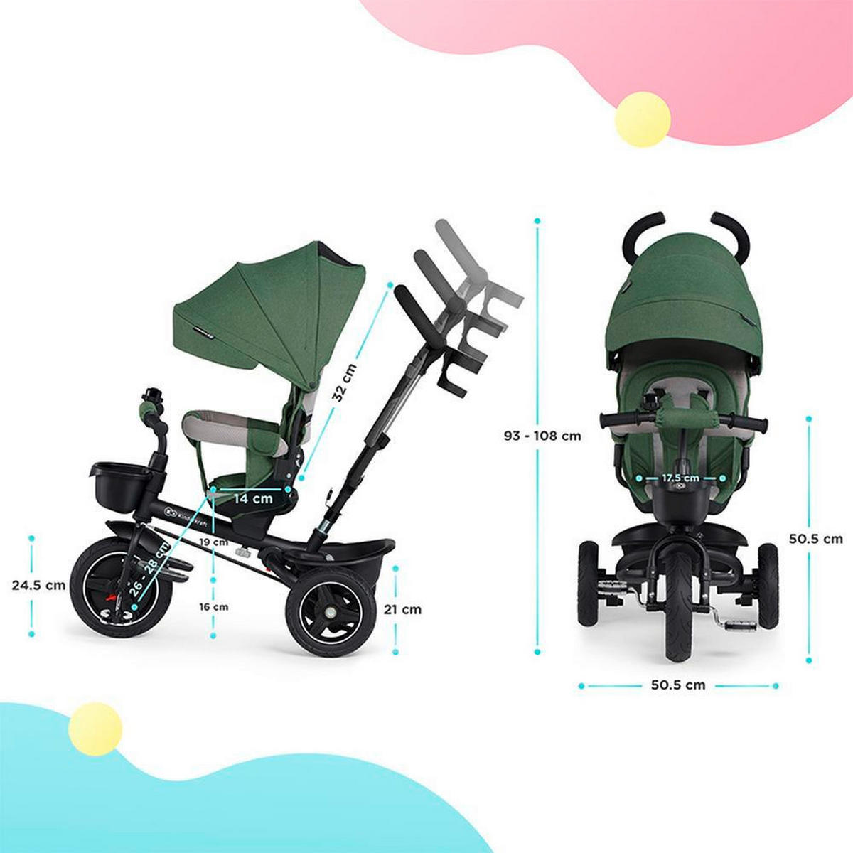 TRICIKL   - Basics, drvo/metal (51/108/106cm) - kinderkraft