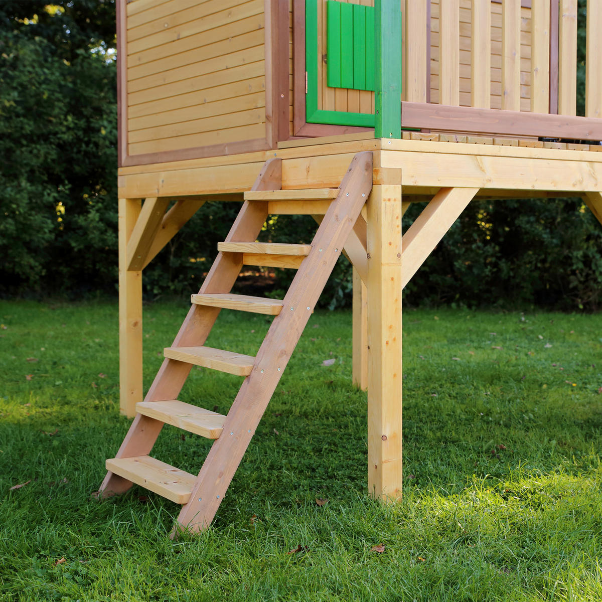 SPIELHAUS 318/272/191 cm  - Braun/Grau, KONVENTIONELL, Holz (318/272/191cm) - Ambia Garden