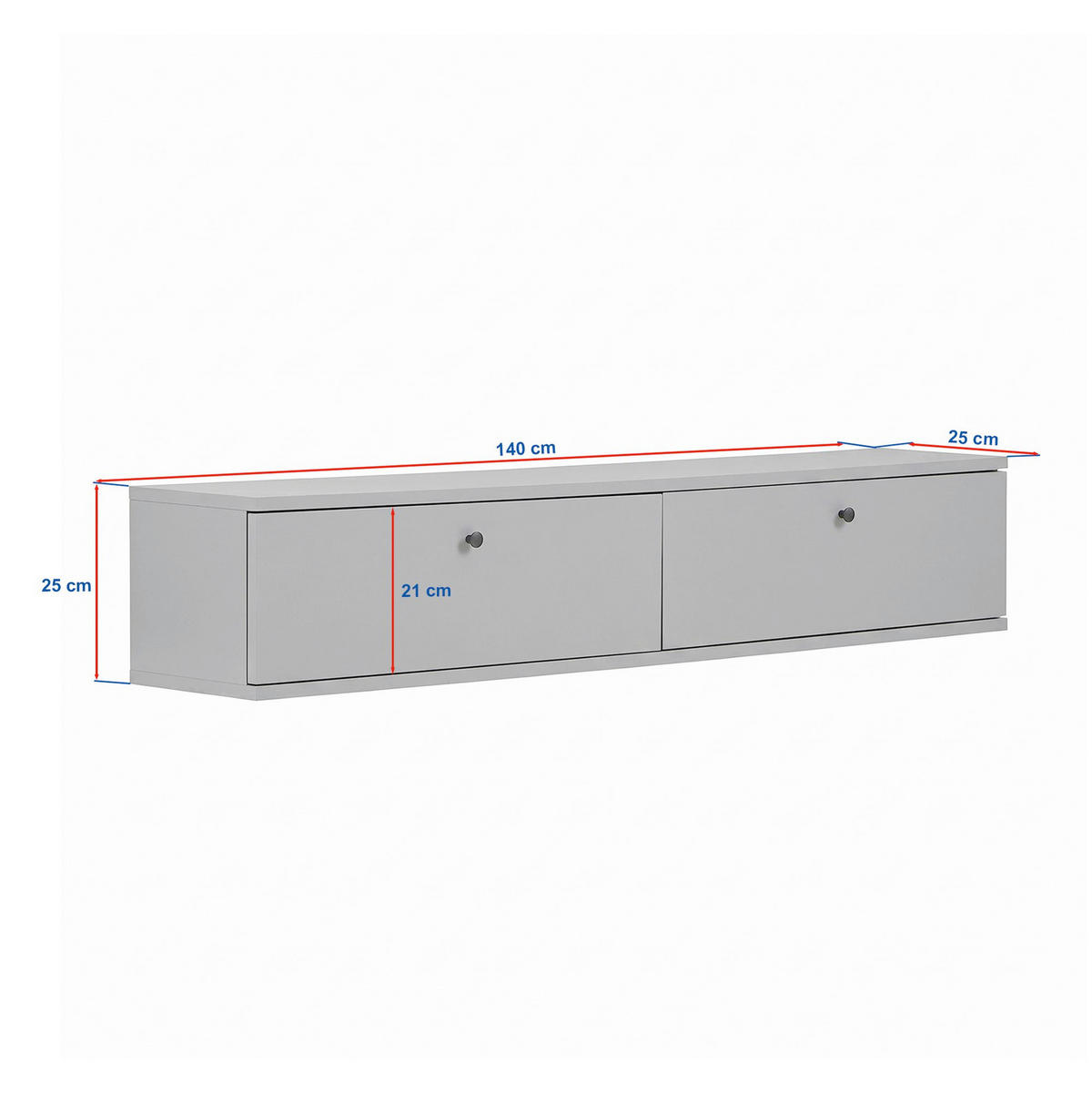 TV-ELEMENT - Weiss/Kieferfarben, Modern, Holzwerkstoff (140/25/25cm) - MID.YOU
