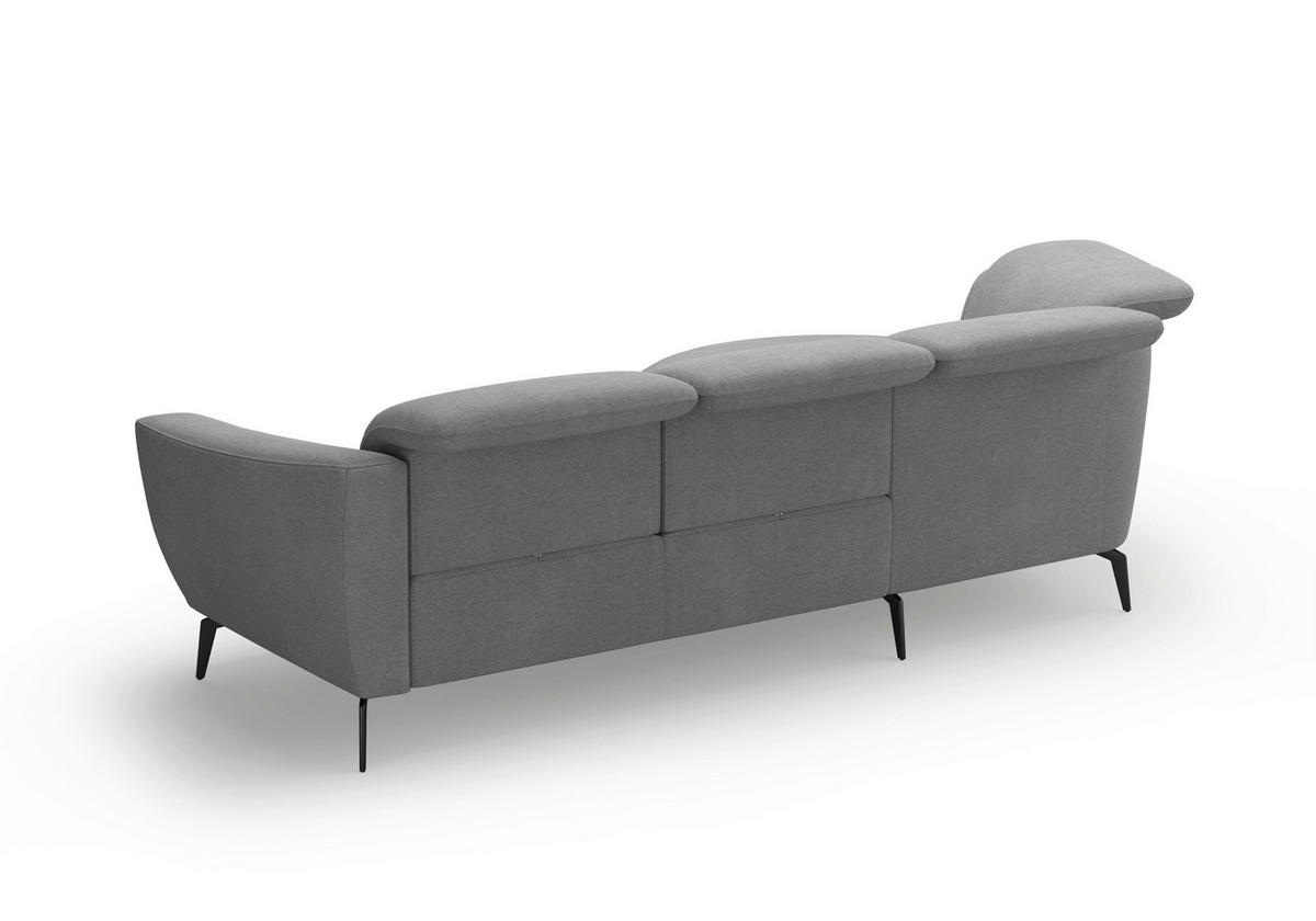 ECKSOFA in Mikrofaser Grau  - Schwarz/Grau, Konventionell, Textil/Metall (199/309cm) - Sit & More