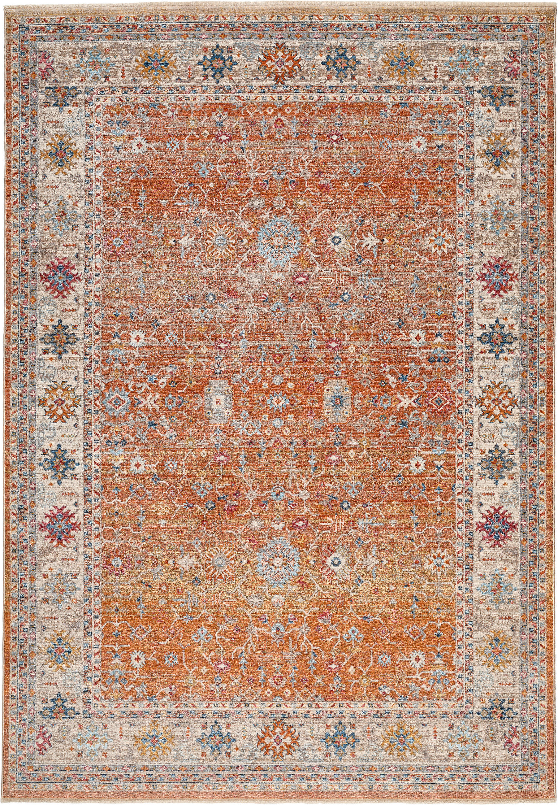 VINTAGE-TEPPICH 200/285 cm Multicolor, Orange  - Multicolor/Orange, LIFESTYLE, Textil (200/285cm) - Novel