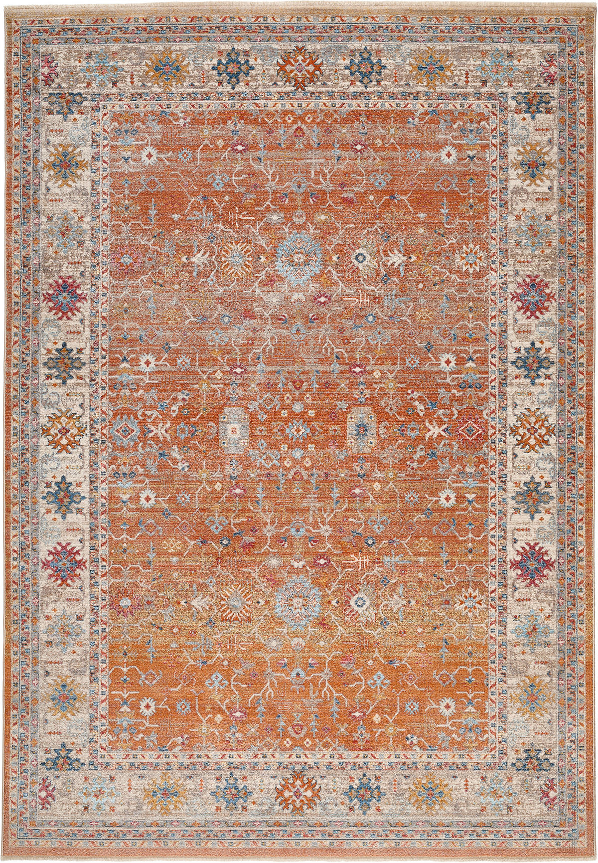 VINTAGE-TEPPICH 200/285 cm Multicolor, Orange  - Multicolor/Orange, LIFESTYLE, Textil (200/285cm) - Novel