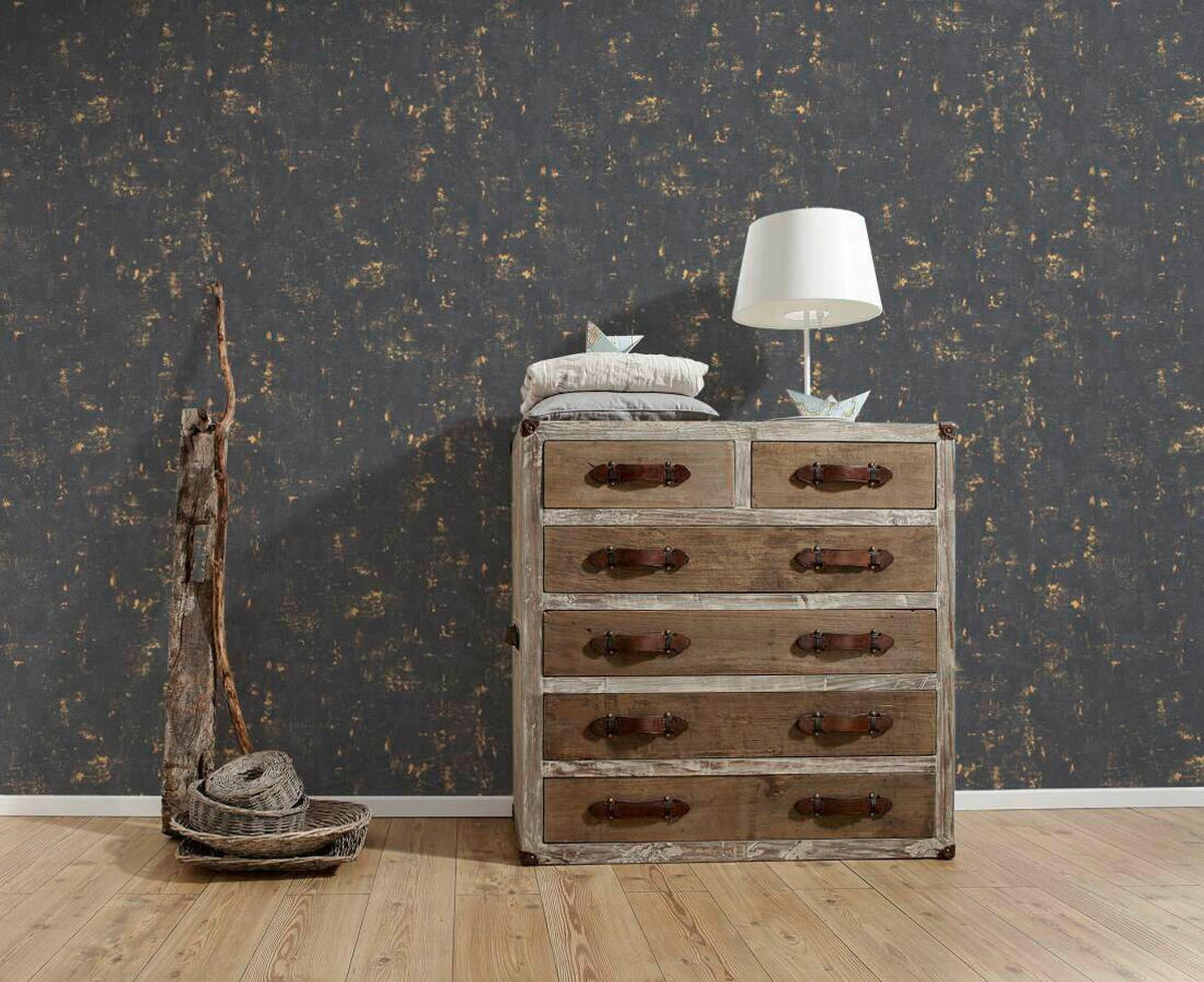 TAPETA VINILNA  crna, zlatne boje  - zlatne boje/crna, Trend, papir (53*1000cm)