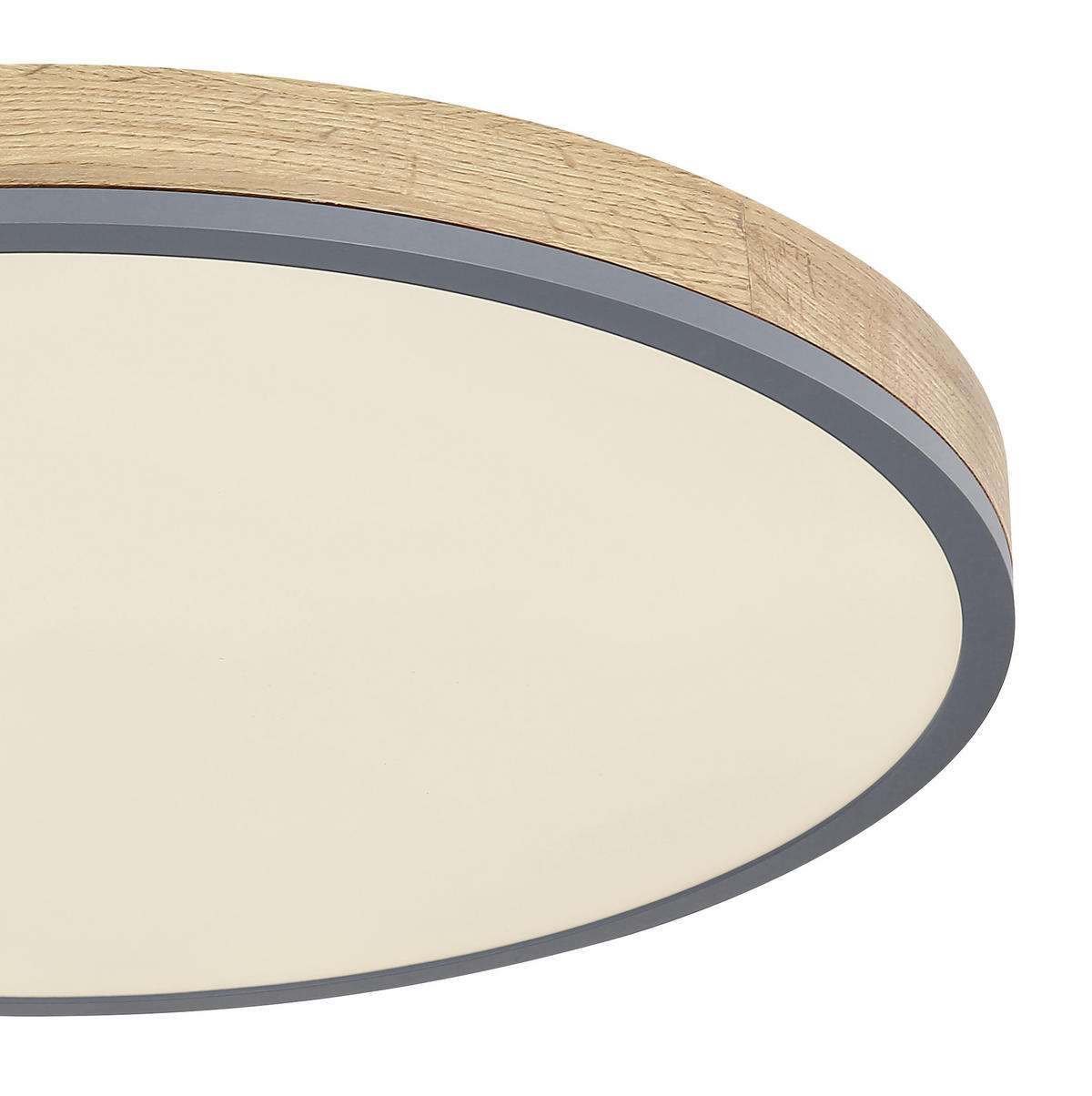 LED-DECKENLEUCHTE 40 W     - Opal/Graphitfarben, Natur, Holzwerkstoff/Kunststoff (60/8,5cm) - Globo