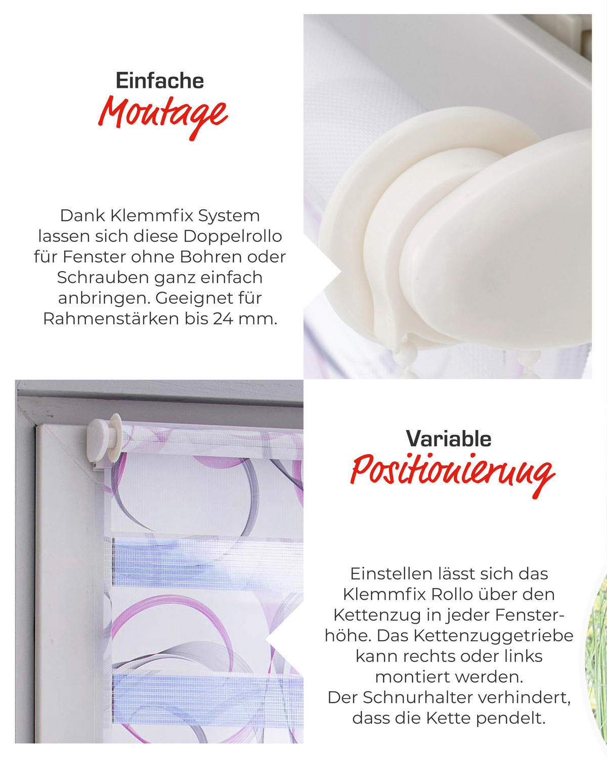 DOPPELROLLO  blickdicht  60/150 cm    - Weiß, Basics, Textil (60/150cm) - Schwöller