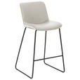 BARHOCKER Flachgewebe Schwarz, Sandfarben Stahl  - Sandfarben/Schwarz, Design, Textil/Metall (48/93/50cm) - Novel
