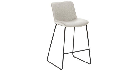 BARHOCKER Flachgewebe Schwarz, Sandfarben Stahl  - Sandfarben/Schwarz, Design, Textil/Metall (48/93/50cm) - Novel