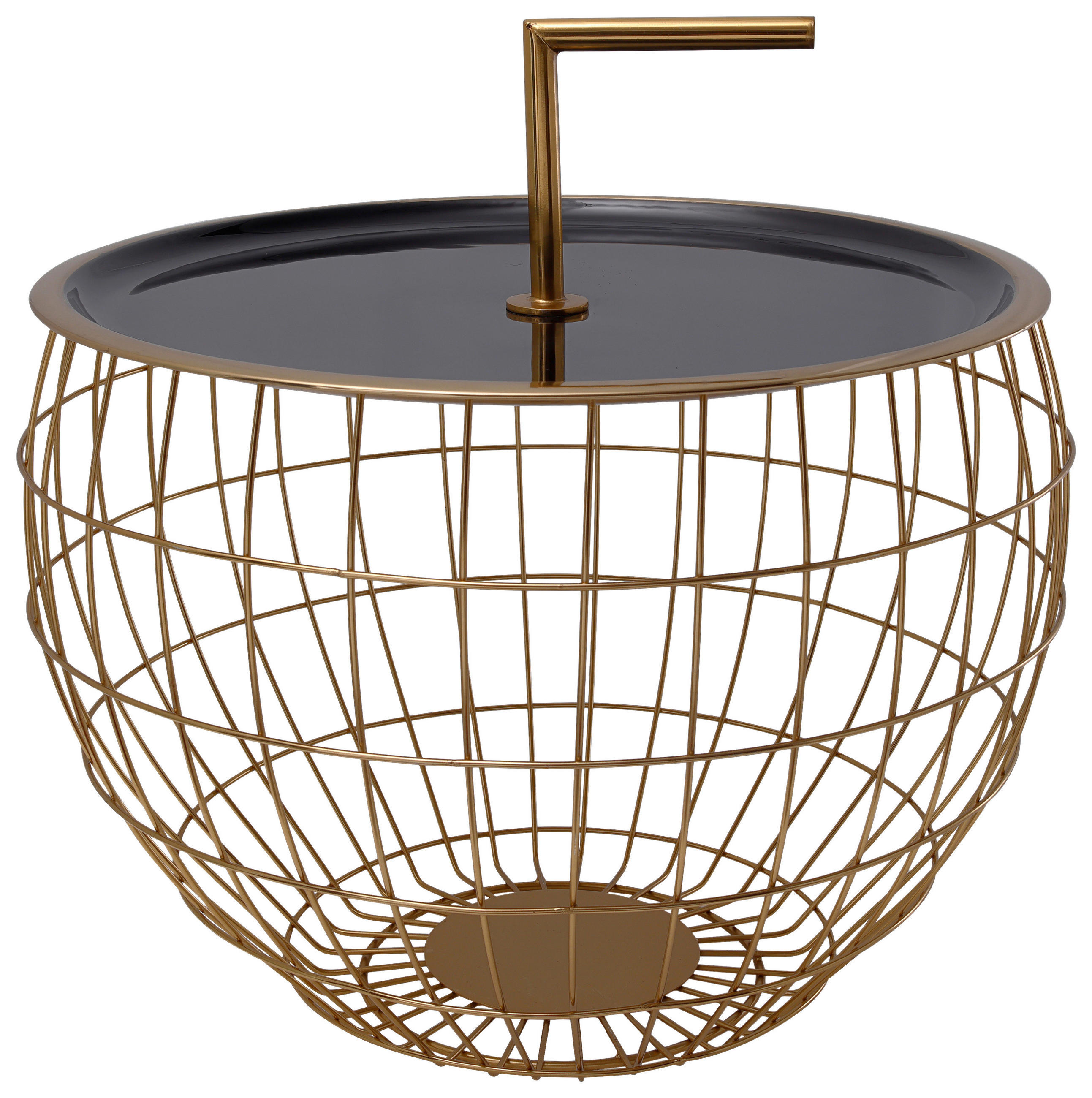 BEISTELLTISCH Schwarz, Goldfarben rund  - Goldfarben/Schwarz, Design, Metall (49,5/37cm) - Kayoom
