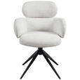 ARMLEHNSTUHL  in Eisen Webstoff  - Creme/Schwarz, Design, Textil/Metall (64/88/62cm) - Novel