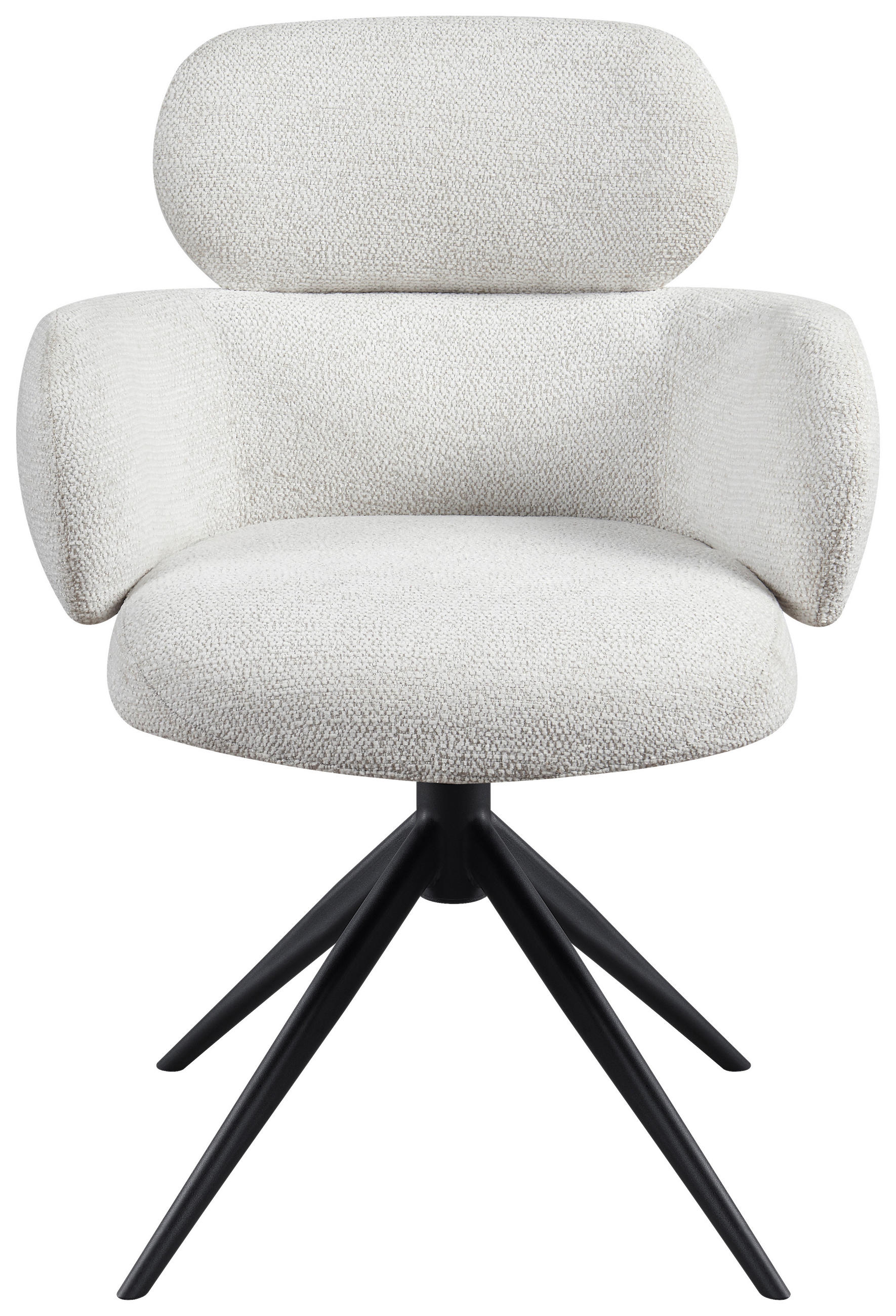 ARMLEHNSTUHL  in Eisen Webstoff  - Creme/Schwarz, Design, Textil/Metall (64/88/62cm) - Novel