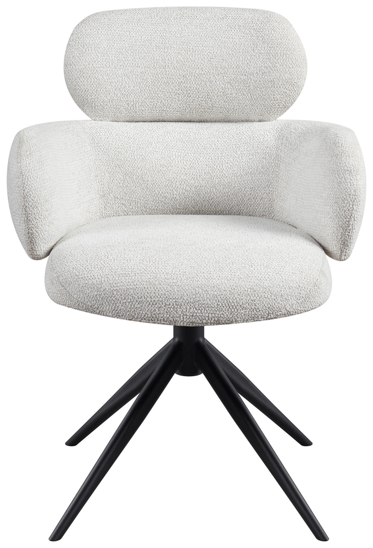 ARMLEHNSTUHL  in Eisen Webstoff  - Creme/Schwarz, Design, Textil/Metall (64/88/62cm) - Novel