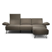 3-SITZER-SOFA Chenille Braun  - Schwarz/Braun, Design, Textil/Metall (234-264/85/86-94cm) - SENSOO