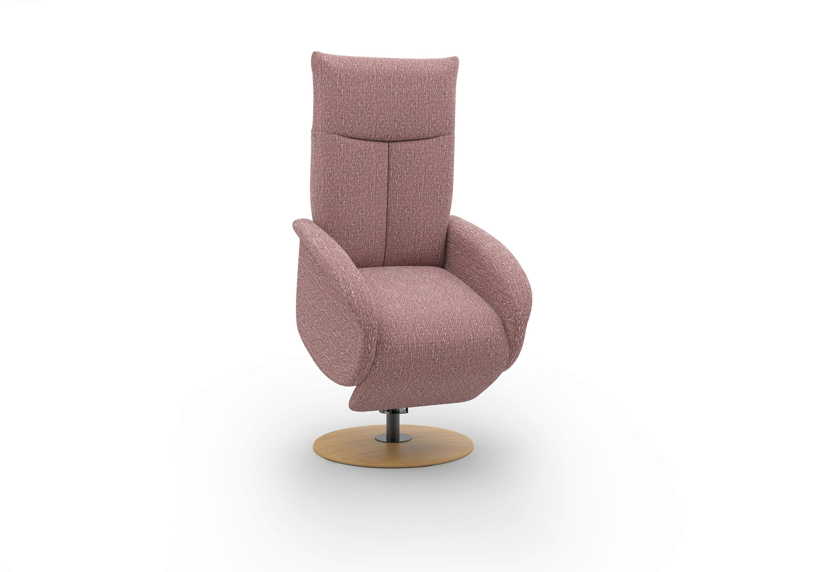 RELAXSESSEL GLENDALE E Chenille Kopfteilverstellung, Rücken echt    - Eichefarben/Aubergine, KONVENTIONELL, Holzwerkstoff/Textil (75/112/82cm) - Sit & More