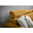 ECKSOFA in Samt Senfgelb  - Senfgelb, Design, Holz/Textil (261/206cm) - Venda