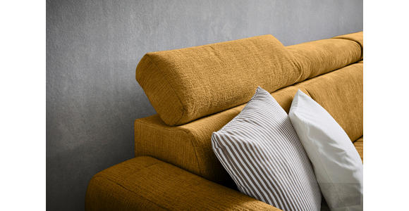 ECKSOFA in Samt Senfgelb  - Senfgelb, Design, Holz/Textil (261/206cm) - Venda