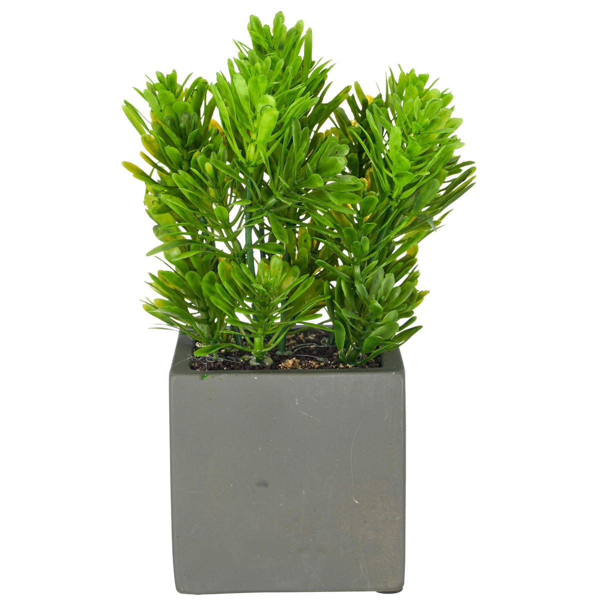 KUNSTPFLANZE Dekoblatt 18 cm  - Grau/Grün, Basics, Kunststoff/Stein (18cm)