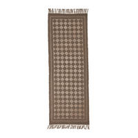 FLATVÄVD MATTA 70/200 cm Check  - beige/brun, Basics, textil (70/200cm)