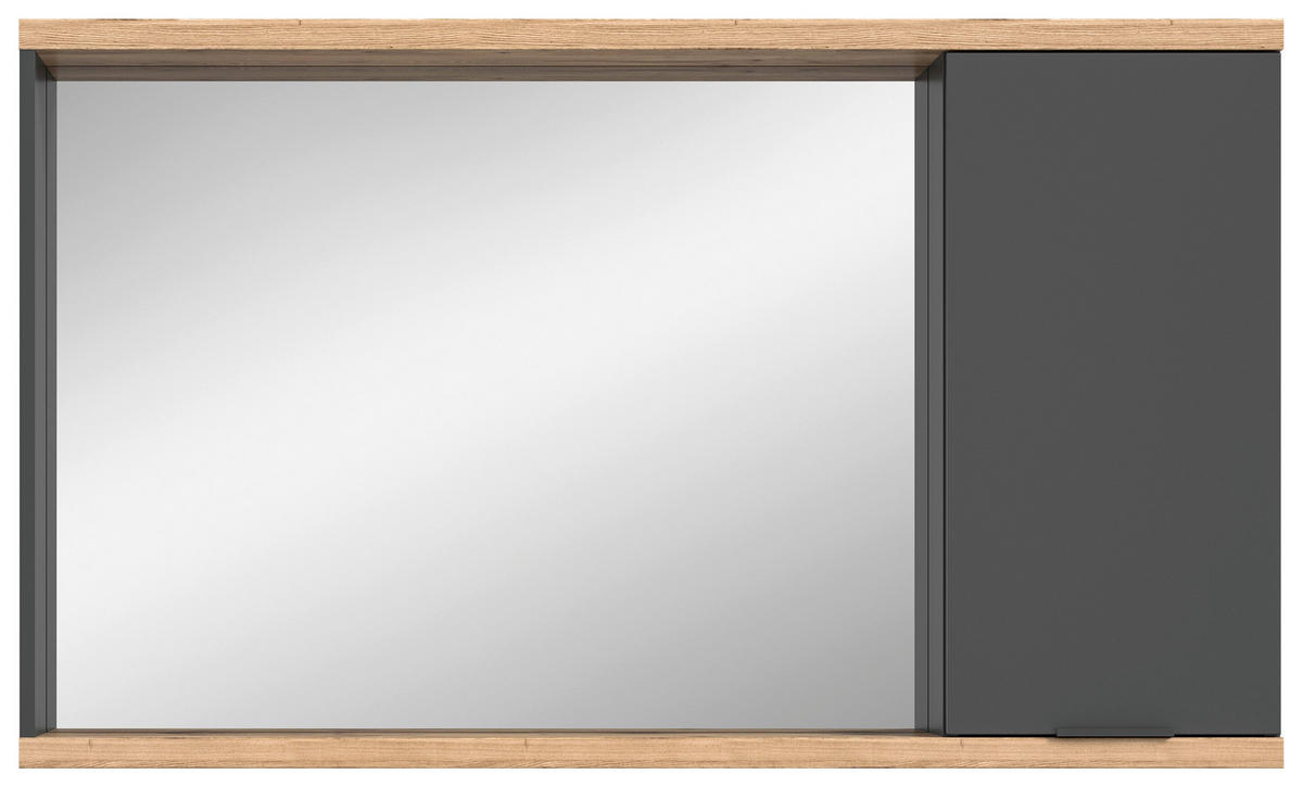 SPIEGELSCHRANK 130/76/20 cm  - Anthrazit/Schwarz, Basics, Glas/Holzwerkstoff (130/76/20cm) - MID.YOU