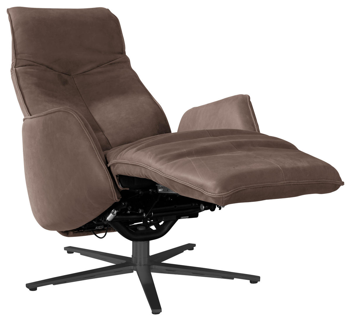 RELAXSESSEL in Leder Dunkelbraun  - Anthrazit/Dunkelbraun, Design, Leder/Metall (71/114/84cm) - Johann Jakob
