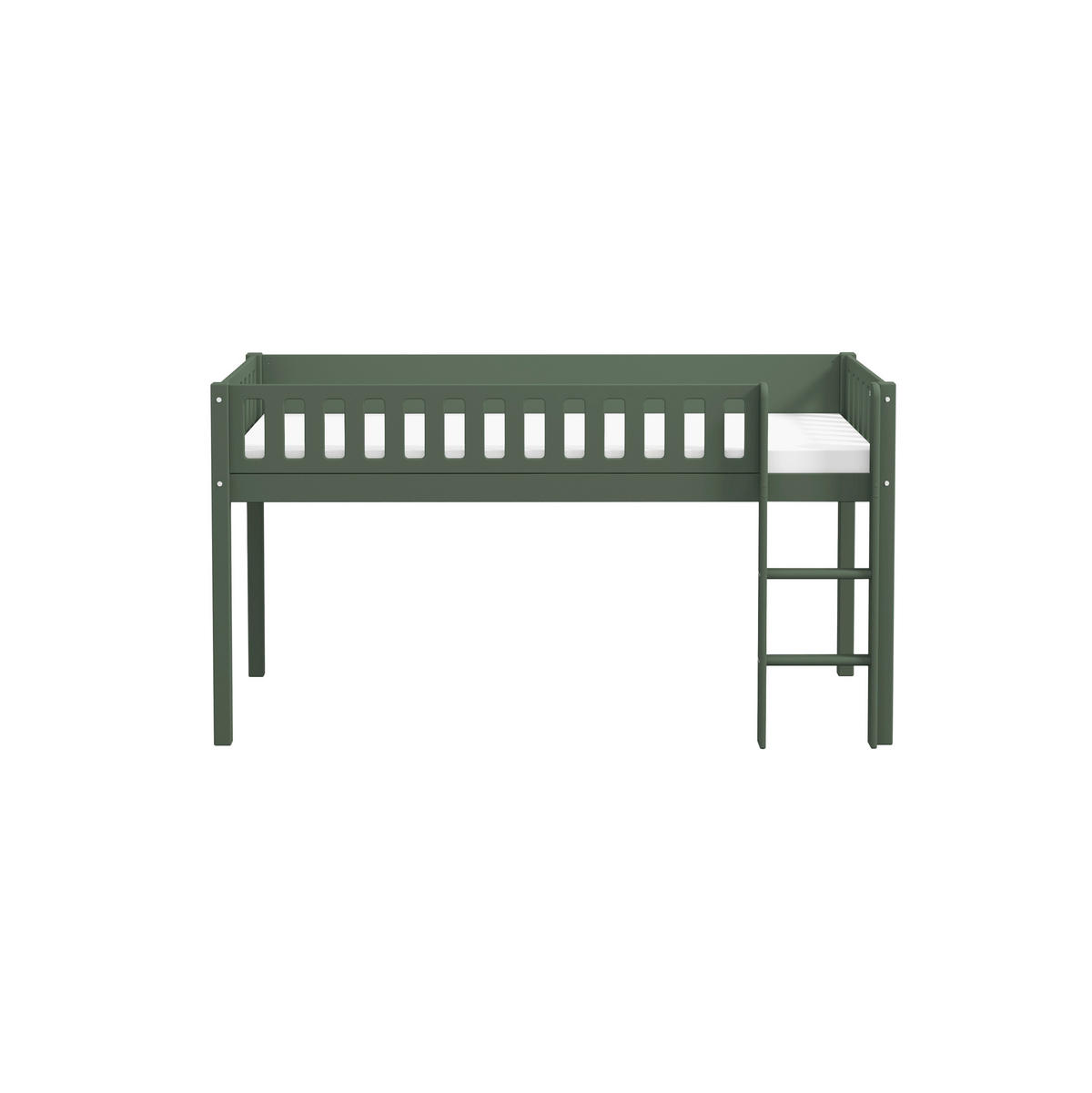 HOCHBETT 90/200 cm,  in Absturzsicherung, Leiter, Rollrost  - Dunkelgrün, MODERN, Holz (90/200cm) - Chameo