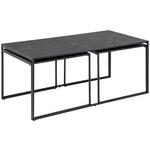 COUCHTISCHSET rechteckig Schwarz  - Schwarz, KONVENTIONELL, Holzwerkstoff/Metall (56-120/56-60/44-48cm) - Carryhome