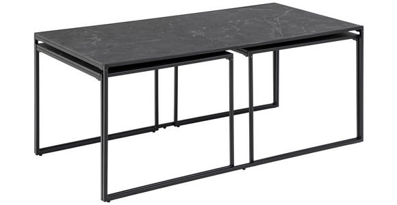 COUCHTISCHSET rechteckig Schwarz  - Schwarz, KONVENTIONELL, Holzwerkstoff/Metall (56-120/56-60/44-48cm) - Carryhome