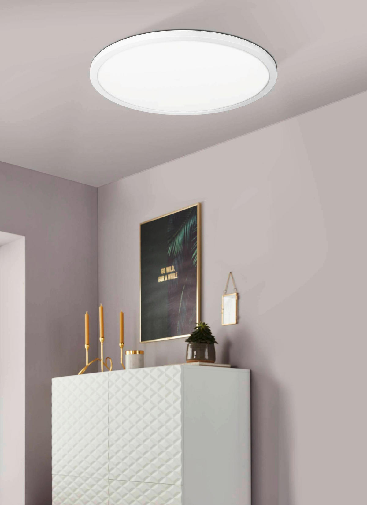 STROPNÍ LED SVÍTIDLO, 42/2,5 cm  - bílá, Basics, plast (42/2,5cm)