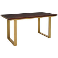 ESSTISCH in Holz, Metall 160/90/76 cm   - Goldfarben/Walnussfarben, Natur, Holz/Metall (160/90/76cm) - MID.YOU