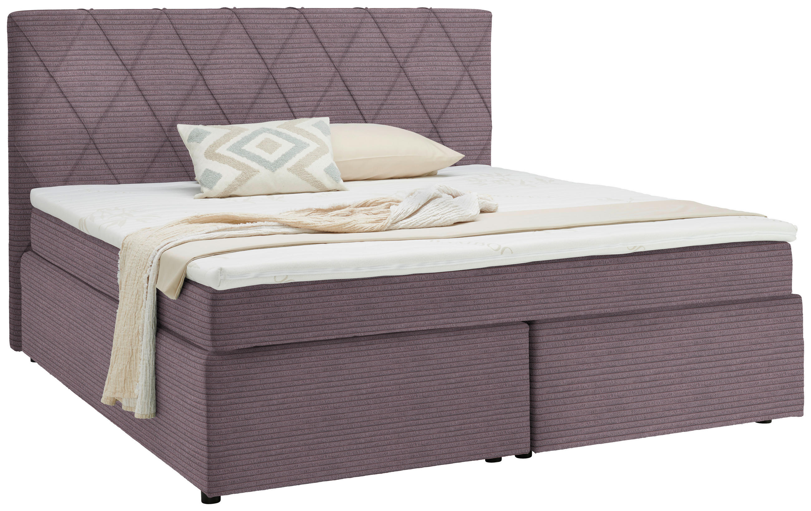 BOXSPRINGBETT 180/200 cm  in Lila  - Lila/Schwarz, Design, Kunststoff/Textil (180/200cm) - Xora