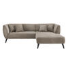 ECKSOFA Graubraun Cord  - Graubraun/Schwarz, MODERN, Holz/Textil (264/160cm) - MID.YOU