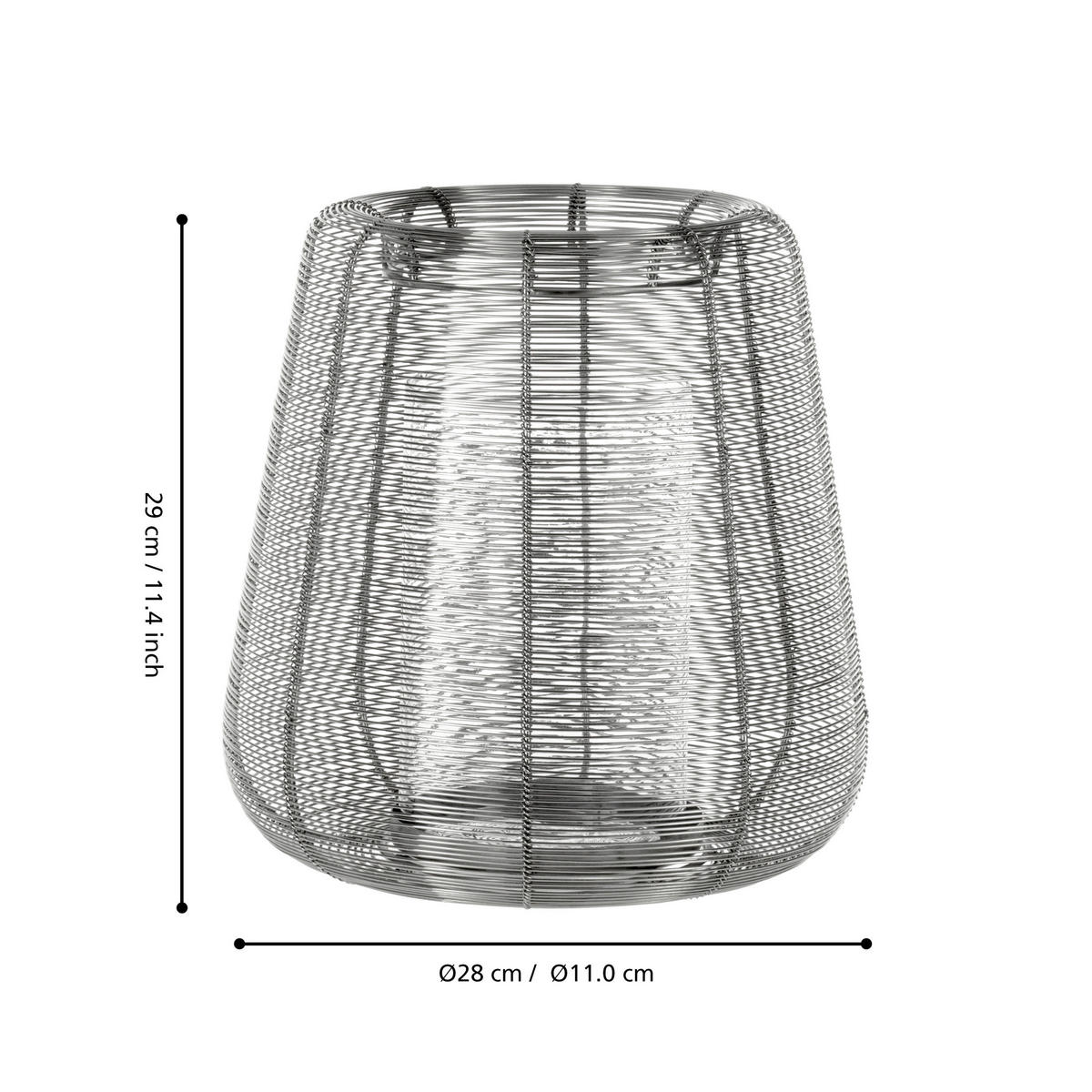 WINDLICHT - Silberfarben, LIFESTYLE, Glas/Metall (28/29cm)