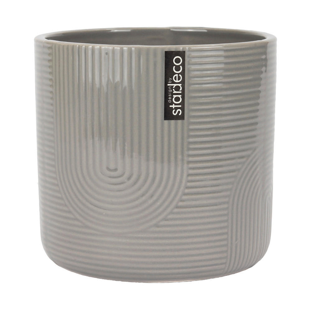 KVĚTINÁČ NA KVĚTINY keramika, 15/14/15 cm - šedá, Basics, keramika (15/14/15cm)