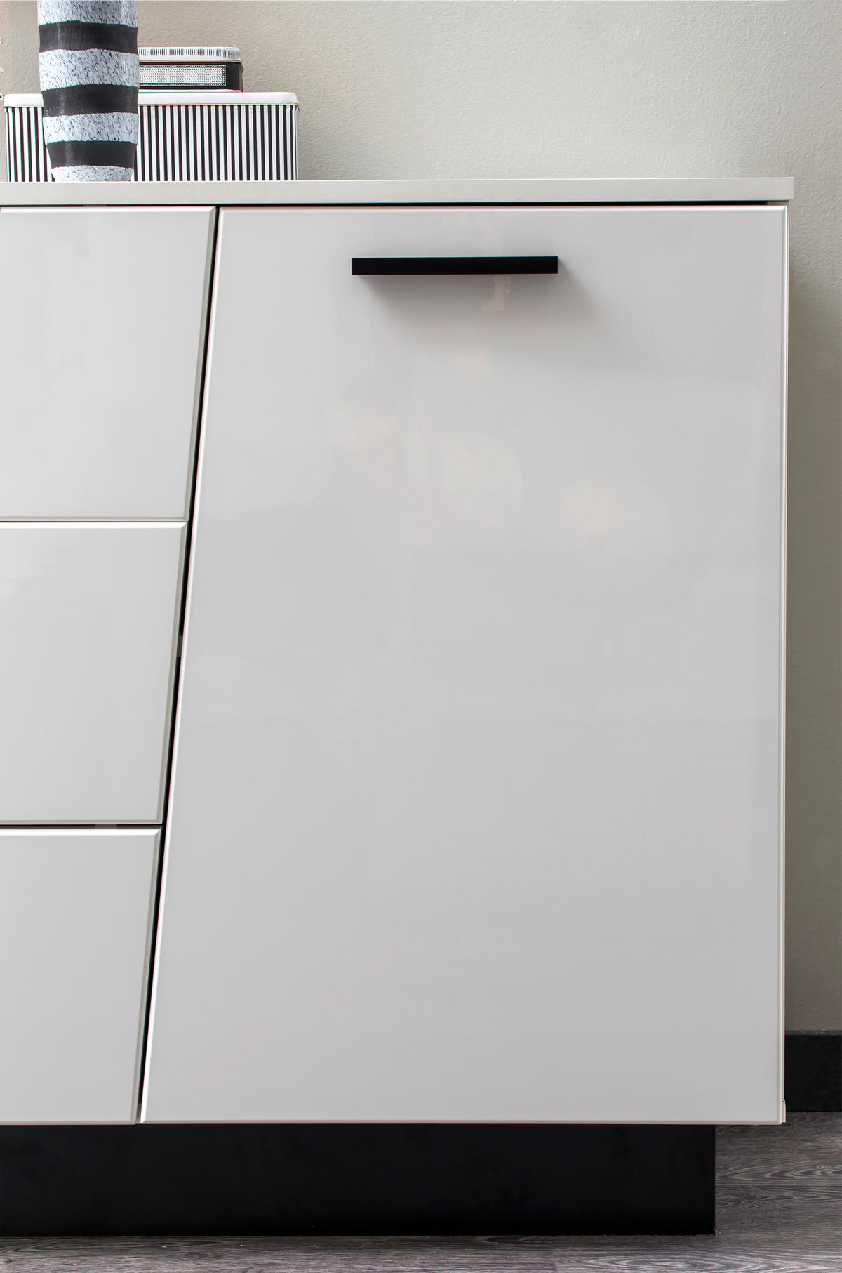 Comodă Cu Uși 160/80/43,6 cm  - alb/alb lucios intens, Lifestyle, plastic/material pe bază de lemn (160/80/43,6cm) - Livetastic