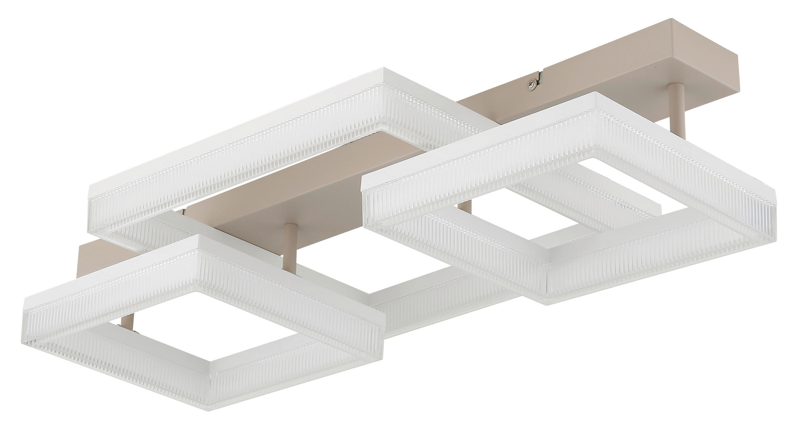 LED-DECKENLEUCHTE ZARA 66/33/12,3 cm   - Sandfarben/Transparent, Design, Kunststoff/Metall (66/33/12,3cm) - Globo