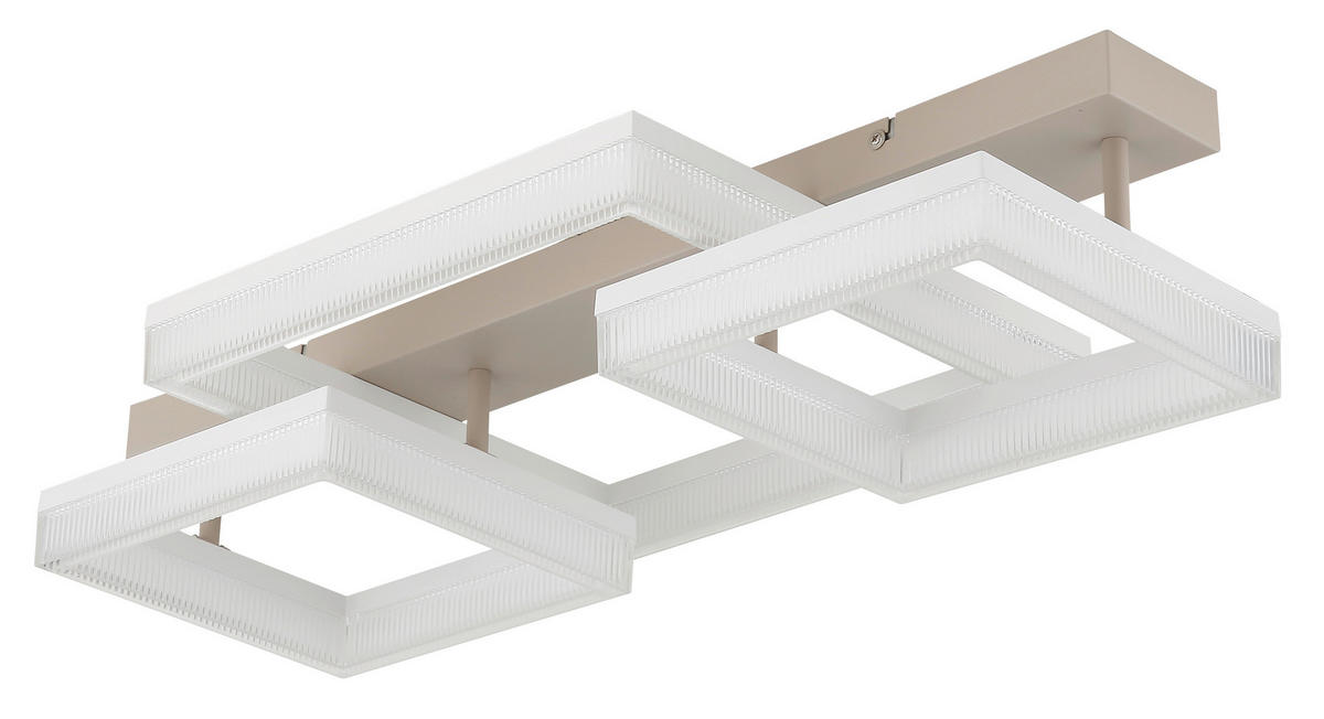 LED-DECKENLEUCHTE ZARA 66/33/12,3 cm   - Sandfarben/Transparent, Design, Kunststoff/Metall (66/33/12,3cm) - Globo